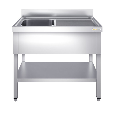 Plonge inox 1 bac - 1200 x 700 mm égouttoir droite PREMIUM / GOLDINOX Plonge inox 1 bac - 1200 x 700 mm égouttoir droite PREMIUM / GOLDINOX