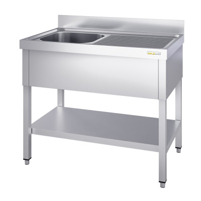 Plonge inox 1 bac - 1400 x 700 mm égouttoir droite PREMIUM / GOLDINOX Plonge inox 1 bac - 1400 x 700 mm égouttoir droite PREMIUM / GOLDINOX