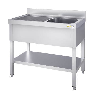 Plonge inox 1 bac - 1000 x 700 mm égouttoir gauche PREMIUM / GOLDINOX Plonge inox 1 bac - 1000 x 700 mm égouttoir gauche PREMIUM / GOLDINOX