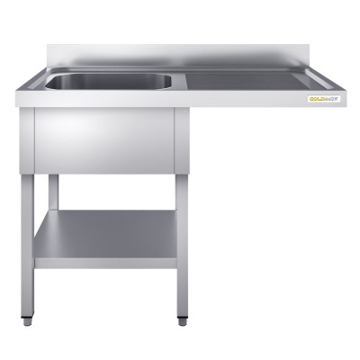 Plonge lave-vaisselle inox 1 bac - 1200 x 700 mm égouttoir droite PREMIUM / GOLDINOX Plonge lave-vaisselle inox 1 bac - 1200 x 700 mm égouttoir droite PREMIUM / GOLDINOX
