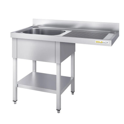 Plonge lave-vaisselle inox 1 bac - 1200 x 700 mm égouttoir droite PREMIUM / GOLDINOX Plonge lave-vaisselle inox 1 bac - 1200 x 700 mm égouttoir droite PREMIUM / GOLDINOX