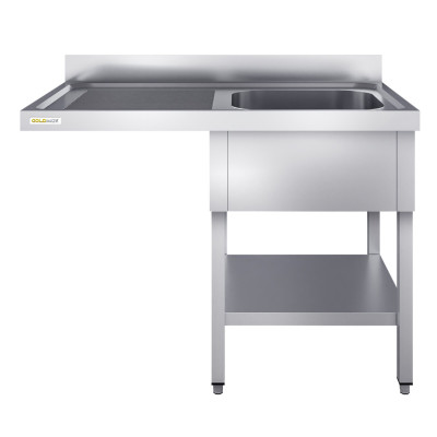 Plonge lave-vaisselle inox 1 bac - 1200 x 700 mm égouttoir gauche PREMIUM / GOLDINOX Plonge lave-vaisselle inox 1 bac - 1200 x 700 mm égouttoir gauche PREMIUM / GOLDINOX