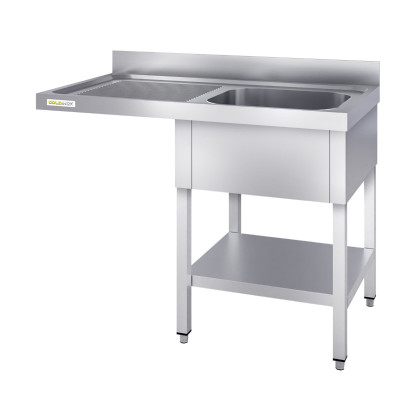 Plonge lave-vaisselle inox 1 bac - 1200 x 700 mm égouttoir gauche PREMIUM / GOLDINOX Plonge lave-vaisselle inox 1 bac - 1200 x 700 mm égouttoir gauche PREMIUM / GOLDINOX