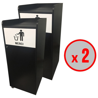 Lot de 2 Poubelles snack en bois 100L Lot de 2 Poubelles snack en bois 100L