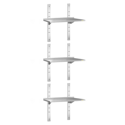 Lot de 3 étagères murales inox 800 x 400 mm PREMIUM / GOLDINOX Lot de 3 étagères murales inox 800 x 400 mm PREMIUM / GOLDINOX