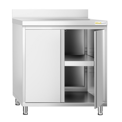 Meuble bas inox 800 x 600 mm adossée PREMIUM / GOLDINOX Meuble bas inox 800 x 600 mm adossée PREMIUM / GOLDINOX