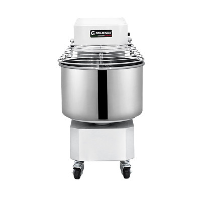 Pétrin à pâte 60 Litres sur roulettes 2 vitesses avec tête et cuve fixe (380V) PREMIUM - GOLDINOX