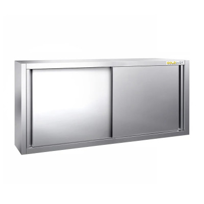 Placard mural inox 1600 x 400 mm / Hauteur 650 mm avec portes coulissantes PREMIUM / GOLDINOX Placard mural inox 1600 x 400 mm / Hauteur 650 mm avec portes coulissantes PREMIUM / GOLDINOX