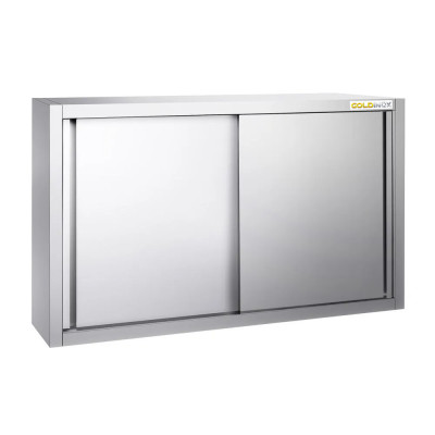Placard mural inox 1200 x 400 mm / Hauteur 800 mm avec portes coulissantes PREMIUM / GOLDINOX Placard mural inox 1200 x 400 mm / Hauteur 800 mm avec portes coulissantes PREMIUM / GOLDINOX