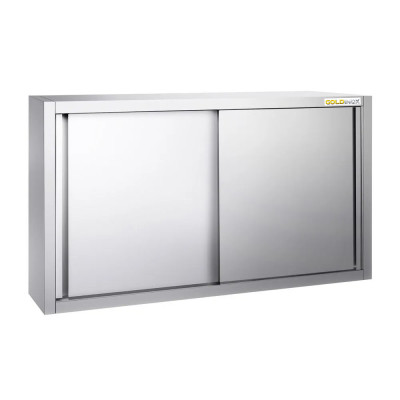 Placard mural inox 1400 x 400 mm / Hauteur 800 mm avec portes coulissantes PREMIUM / GOLDINOX Placard mural inox 1400 x 400 mm / Hauteur 800 mm avec portes coulissantes PREMIUM / GOLDINOX