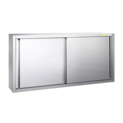 Placard mural inox 2000 x 400 mm / Hauteur 800 mm avec portes coulissantes PREMIUM / GOLDINOX Placard mural inox 2000 x 400 mm / Hauteur 800 mm avec portes coulissantes PREMIUM / GOLDINOX