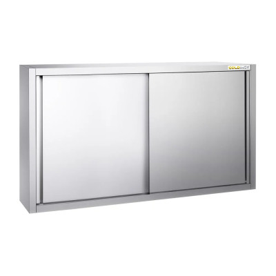 Placard mural inox 1500 x 400 mm / Hauteur 1000 mm avec portes coulissantes PREMIUM / GOLDINOX Placard mural inox 1500 x 400 mm / Hauteur 1000 mm avec portes coulissantes PREMIUM / GOLDINOX