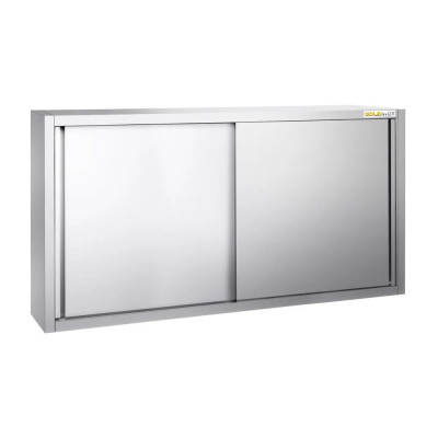Placard mural inox 1800 x 400 mm / Hauteur 1000 mm avec portes coulissantes PREMIUM / GOLDINOX Placard mural inox 1800 x 400 mm / Hauteur 1000 mm avec portes coulissantes PREMIUM / GOLDINOX