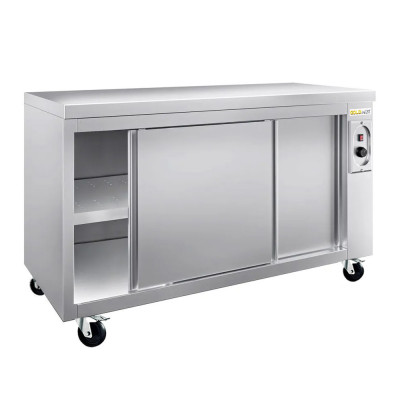 Meuble bas inox chauffant 1400 x 600 mm sur roulettes PREMIUM / GOLDINOX Meuble bas inox chauffant 1400 x 600 mm sur roulettes PREMIUM / GOLDINOX