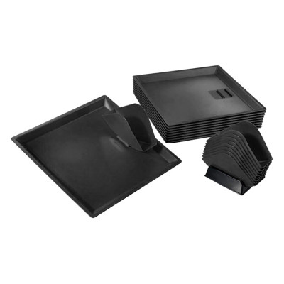 Kit complet de 15 plateaux + 15 pinces porte-sandwich - NOIR Kit complet de 15 plateaux + 15 pinces porte-sandwich - NOIR