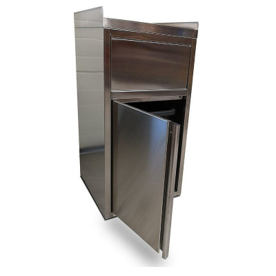 Poubelle snack en inox avec bac plastique / RESTONOBLE Poubelle snack en inox avec bac plastique / RESTONOBLE