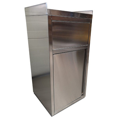 Lot de 4 Poubelles snack en inox avec bac plastique (560 x 530 x 1230 mm) / GOLDINOX Lot de 4 Poubelles snack en inox avec bac plastique (560 x 530 x 1230 mm) / GOLDINOX