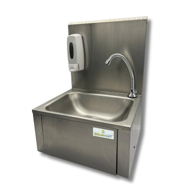 Lave-mains à commande fémorale + Distributeur de savon / GOLDINOX Lave-mains à commande fémorale + Distributeur de savon / GOLDINOX