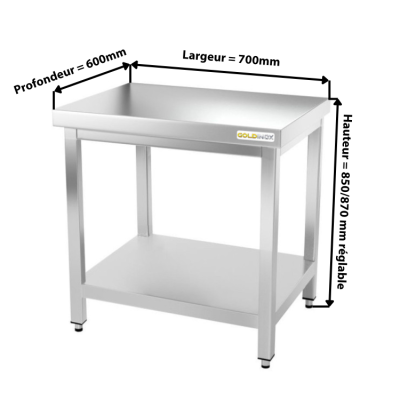 Table inox 700 x 600 mm PREMIUM / GOLDINOX