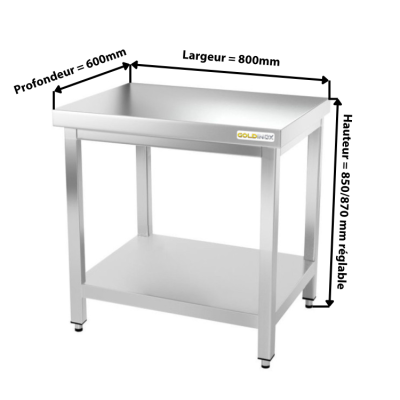 Table inox 800 x 600 mm PREMIUM / GOLDINOX
