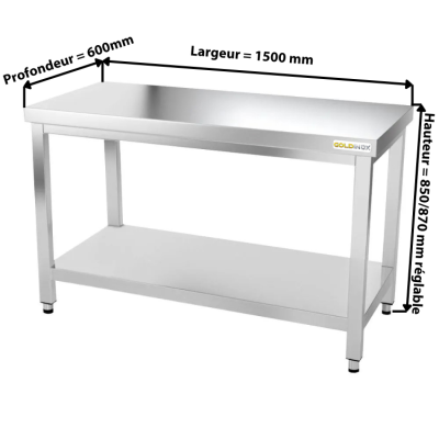 Table inox 1500 x 600 mm PREMIUM / GOLDINOX