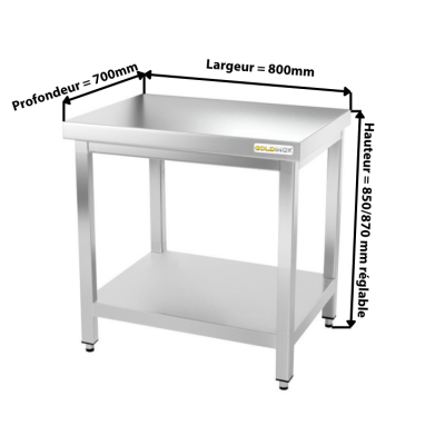 Table inox 800 x 700 mm PREMIUM / GOLDINOX