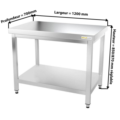 Table inox 1200 x 700 mm PREMIUM / GOLDINOX
