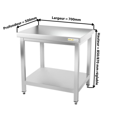Table inox 700 x 500 mm / GOLDINOX