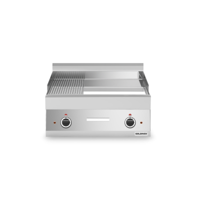 Plaque de cuisson électrique 700 mm lisse et rainurée chromée (9 kw) à poser PREMIUM / GOLDINOX