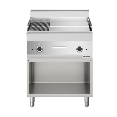 Plaque de cuisson électrique 700 mm lisse et rainurée (9 kw) à poser PREMIUM / GOLDINOX