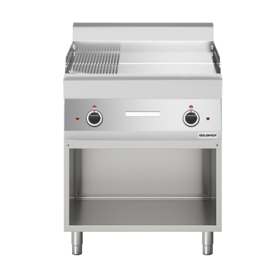 Plaque de cuisson électrique 700 mm lisse et rainurée chromée (9 kw) à poser PREMIUM / GOLDINOX