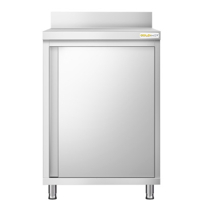 Meuble bas inox 600 x 600 mm adossée PREMIUM / GOLDINOX