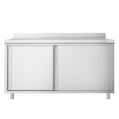 Meuble bas inox 1800 x 600 mm adossé PREMIUM / GOLDINOX