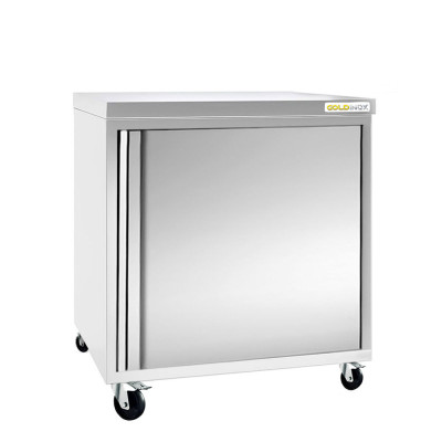 Meuble bas inox 600 x 600 mm sur roulettes PREMIUM / GOLDINOX