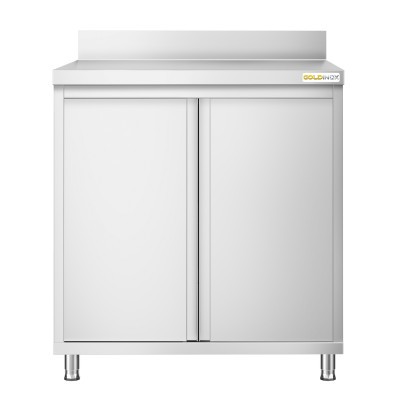 Meuble bas inox 800 x 700 mm adossée PREMIUM / GOLDINOX
