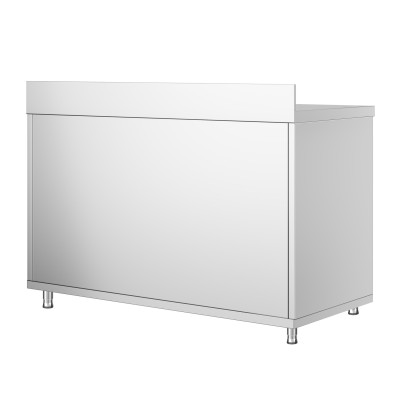 Meuble bas inox 1400 x 700 mm adossée PREMIUM / GOLDINOX