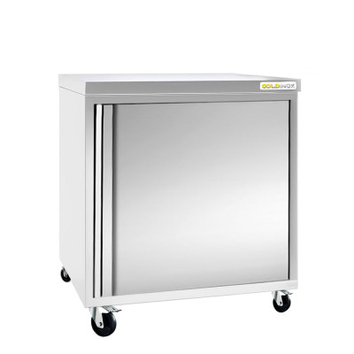 Meuble bas inox 600 x 700 mm sur roulettes PREMIUM / GOLDINOX