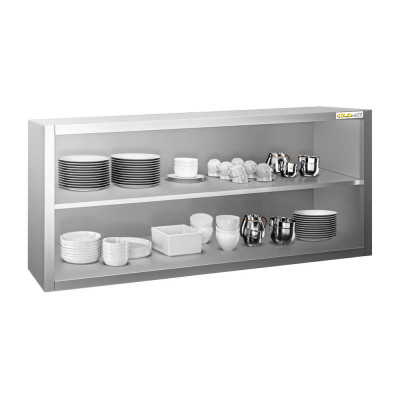 Placard mural inox 1400x400 mm - Hauteur 650 mm ouvert PREMIUM - GOLDINOX