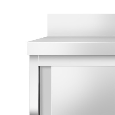 Meuble bas inox 1500 x 800 mm adossée sur roulettes / GOLDINOX