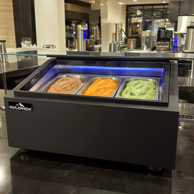 Vitrine à glace noire à poser 3 x 5 litres PREMIUM / GOLDINOX Vitrine à glace noire à poser 3 x 5 litres PREMIUM / GOLDINOX