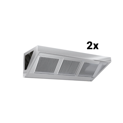 Hotte murale sans moteur 3200x900x450 mm avec éclairage, filtre et robinet de vidange PREMIUM / GOLDINOX