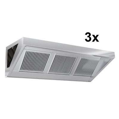 Hotte murale sans moteur 4700x900x450 mm avec éclairage, filtre et robinet de vidange PREMIUM / GOLDINOX
