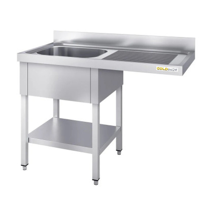 Plonge lave-vaisselle inox 1 bac 1200x600 mm avec égouttoir à droite IDEAL - GOLDINOX Plonge lave-vaisselle inox 1 bac 1200x600 mm avec égouttoir à droite IDEAL - GOLDINOX