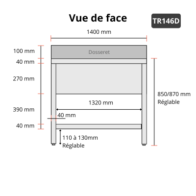 Plonge inox 2 bacs - 1400 x 600 mm égouttoir droite PREMIUM / GOLDINOX Plonge inox 2 bacs - 1400 x 600 mm égouttoir droite PREMIUM / GOLDINOX