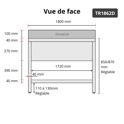 Plonge inox 2 bacs - 1800 x 600 mm égouttoir droite PREMIUM / GOLDINOX 