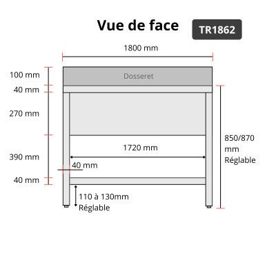 Plonge inox 1800x600mm avec 2 bacs au centre et égouttoir gauche et droite IDEAL - GOLDINOX Plonge inox 1800x600mm avec 2 bacs au centre et égouttoir gauche et droite IDEAL - GOLDINOX