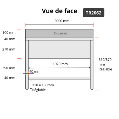 Plonge inox 2 bacs - 2000 x 600 mm égouttoir droite et gauche PREMIUM / GOLDINOX 