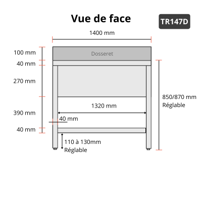 Plonge inox 1 bac - 1400 x 700 mm égouttoir droite PREMIUM / GOLDINOX Plonge inox 1 bac - 1400 x 700 mm égouttoir droite PREMIUM / GOLDINOX