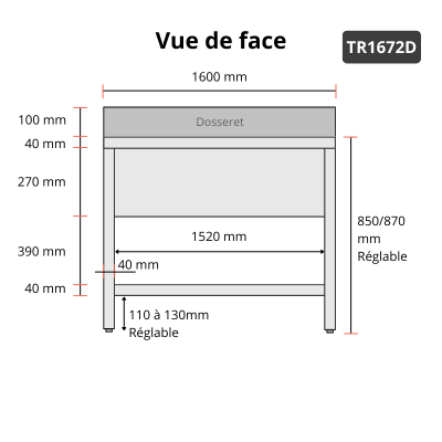 Plonge inox 2 bacs - 1600 x 700 mm égouttoir droite PREMIUM / GOLDINOX Plonge inox 2 bacs - 1600 x 700 mm égouttoir droite PREMIUM / GOLDINOX