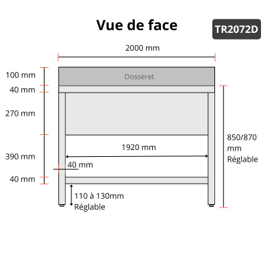 Plonge inox 2 bacs - 2000 x 700 mm égouttoir droite ECO / GOLDINOX Plonge inox 2 bacs - 2000 x 700 mm égouttoir droite ECO / GOLDINOX